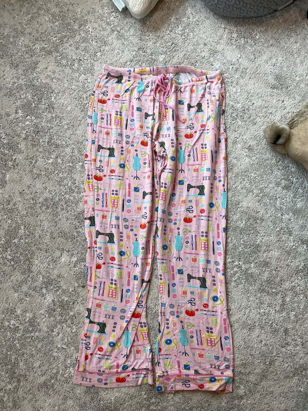 vtg nick & nora womens m modal pajama pants sewing theme - Picture 3 of 6